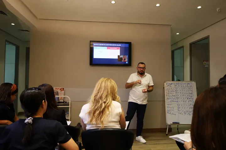 Sharing ideas during a workshop